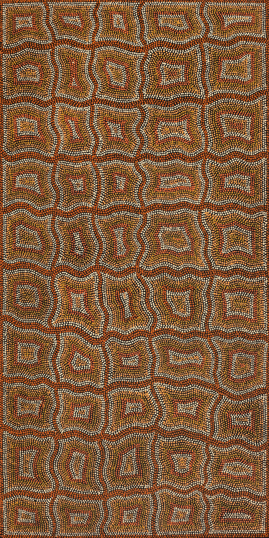 Aboriginal Artwork by Margaret Donegan, Kungkarangkalpa (Seven Sisters Story), 122x61cm