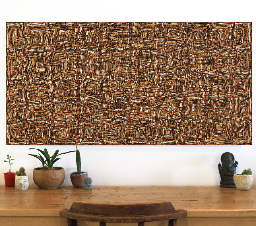 Aboriginal Artwork by Margaret Donegan, Kungkarangkalpa (Seven Sisters Story), 122x61cm