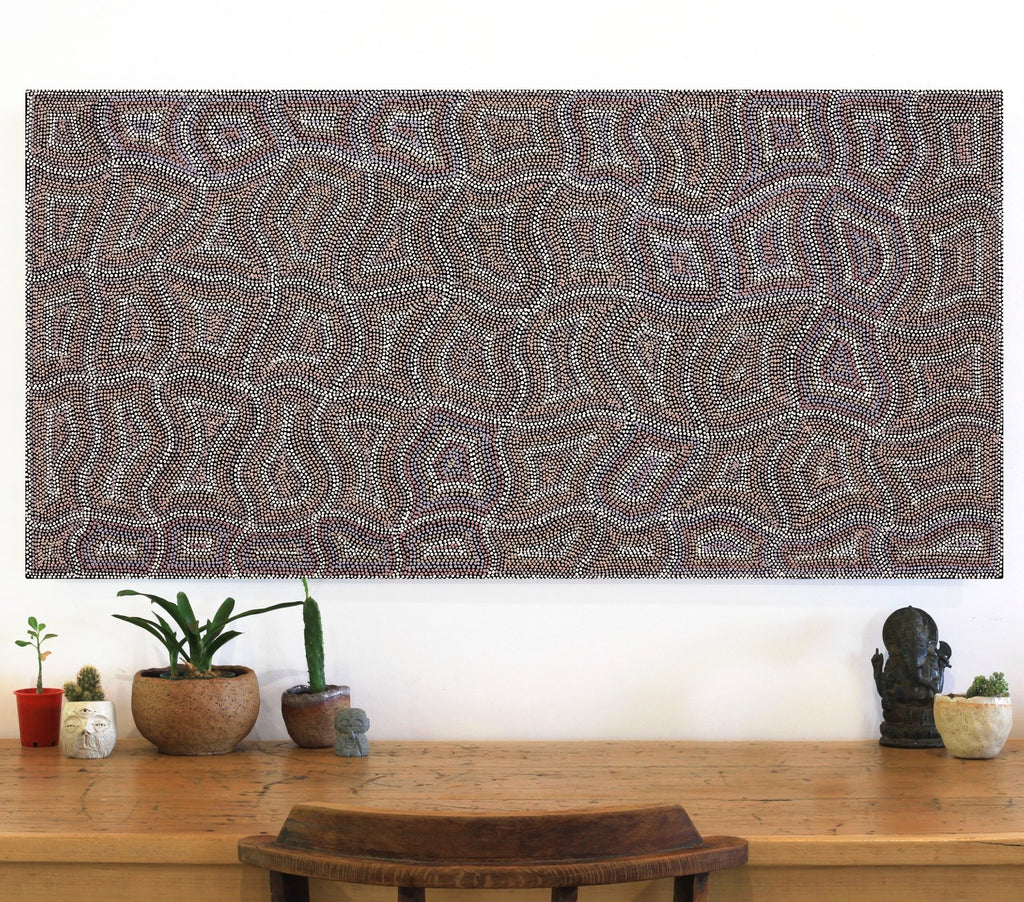 Aboriginal Art by Margaret Donegan, Kungkarangkalpa (Seven Sisters Story), 122x61cm - ART ARK®