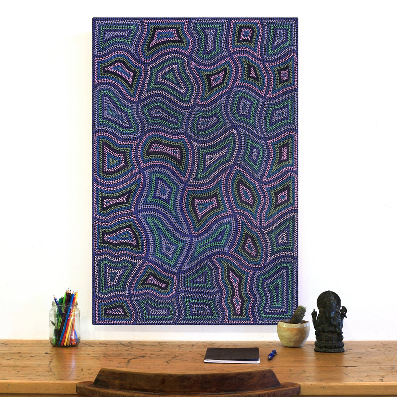 Aboriginal Artwork by Margaret Donegan, Kungkarangkalpa (Seven Sisters Story), 91x61cm