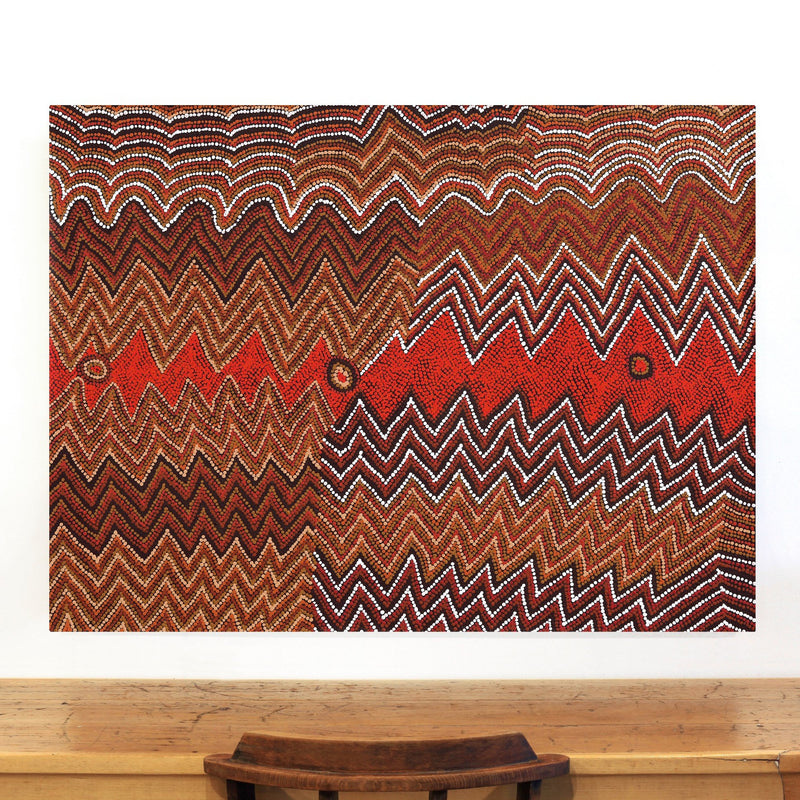 Aboriginal Artwork by Margaret Napangardi Lewis, Mina Mina Dreaming - Ngalyipi, 122x91cm
