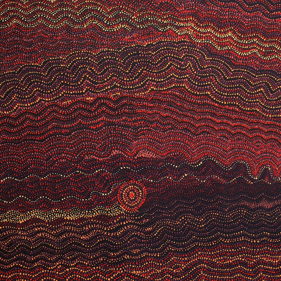 Aboriginal Artwork by Margaret Napangardi Lewis, Mina Mina Dreaming - Ngalyipi, 183x91cm