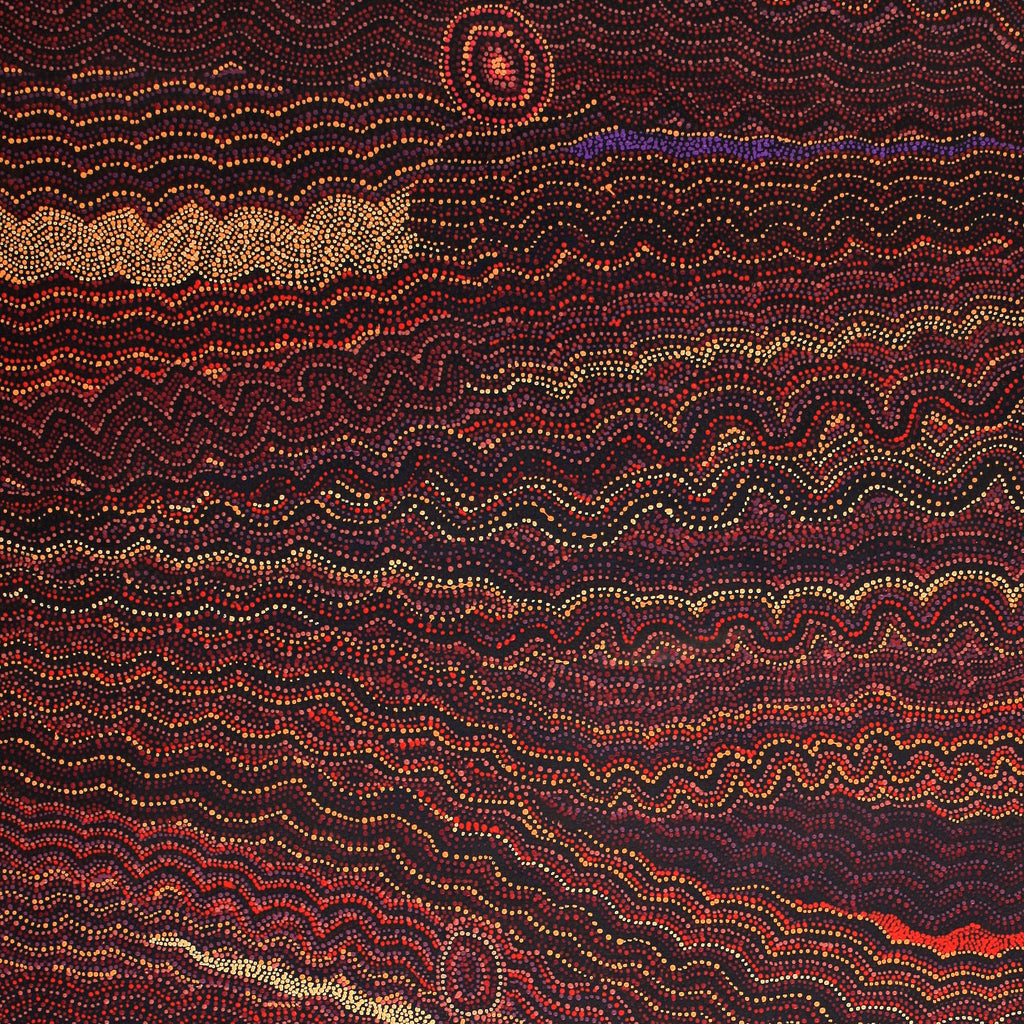 Aboriginal Artwork by Margaret Napangardi Lewis, Mina Mina Dreaming - Ngalyipi, 183x91cm - ART ARK®