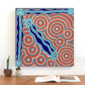 Aboriginal Artwork by Margy Williams-Cooper, Minyma Kutjara - Two Sisters, 60x60cm - ART ARK®