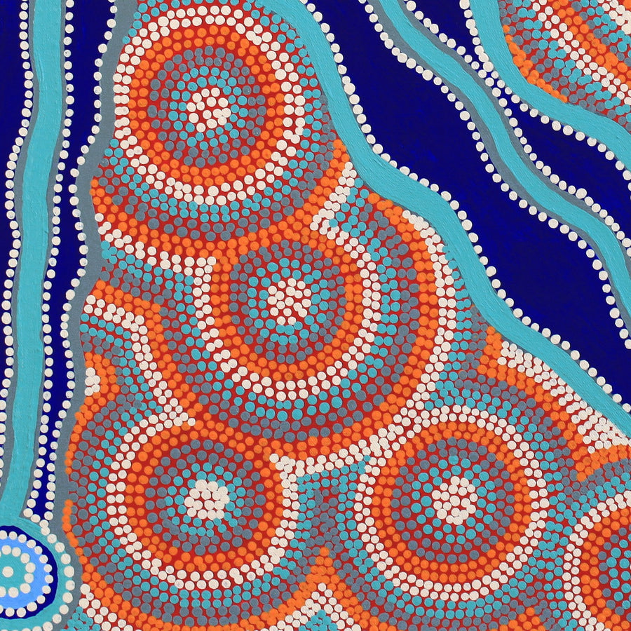 Aboriginal Artwork by Margy Williams-Cooper, Minyma Kutjara - Two Sisters, 60x60cm