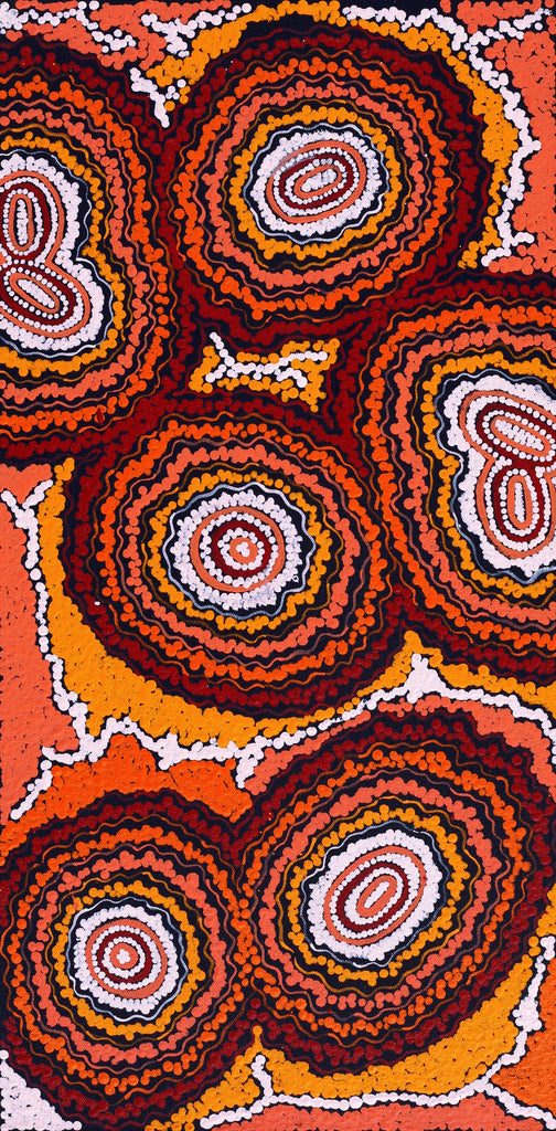 Aboriginal Artwork by Maria Nampijinpa Brown, Pamapardu Jukurrpa (Flying Ant Dreaming) - Warntungurru, 61x30cm