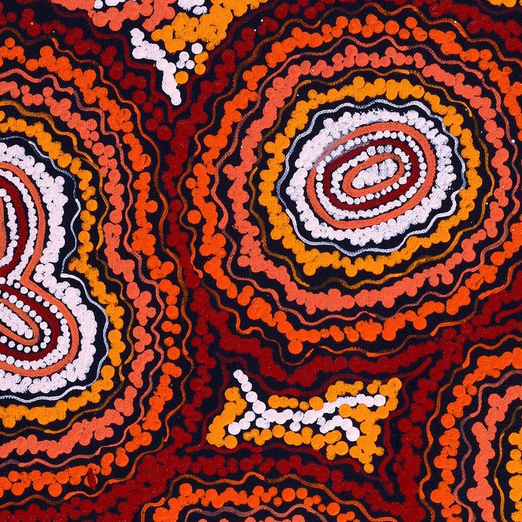 Aboriginal Artwork by Maria Nampijinpa Brown, Pamapardu Jukurrpa (Flying Ant Dreaming) - Warntungurru, 61x30cm - ART ARK®