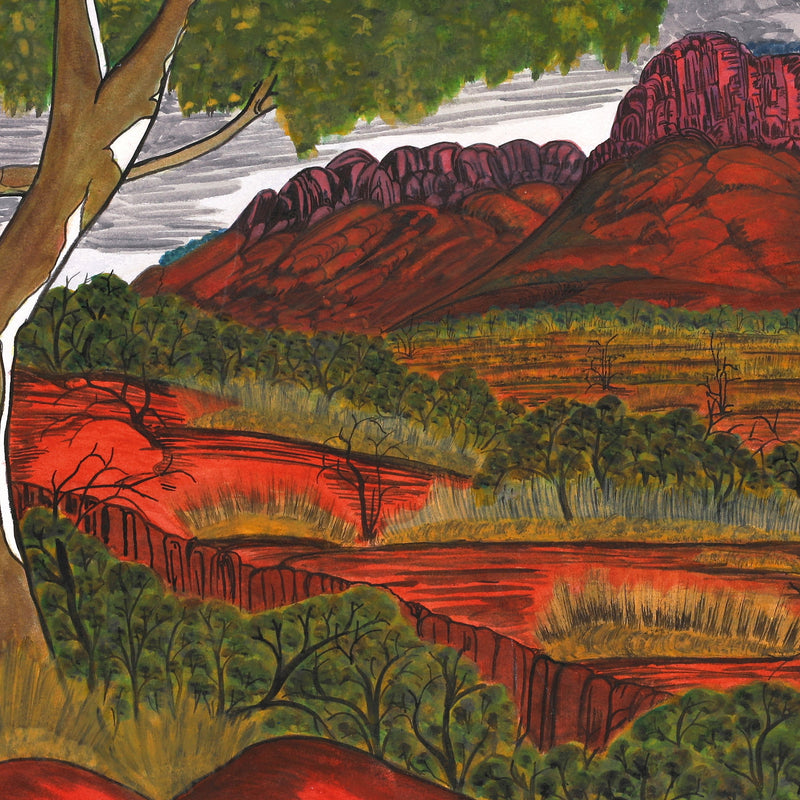 Aboriginal Artwork by Marie Abbott, Haasts Bluff, 53x35.5cm