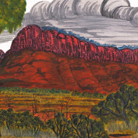 Aboriginal Artwork by Marie Abbott, Haasts Bluff, 53x35.5cm