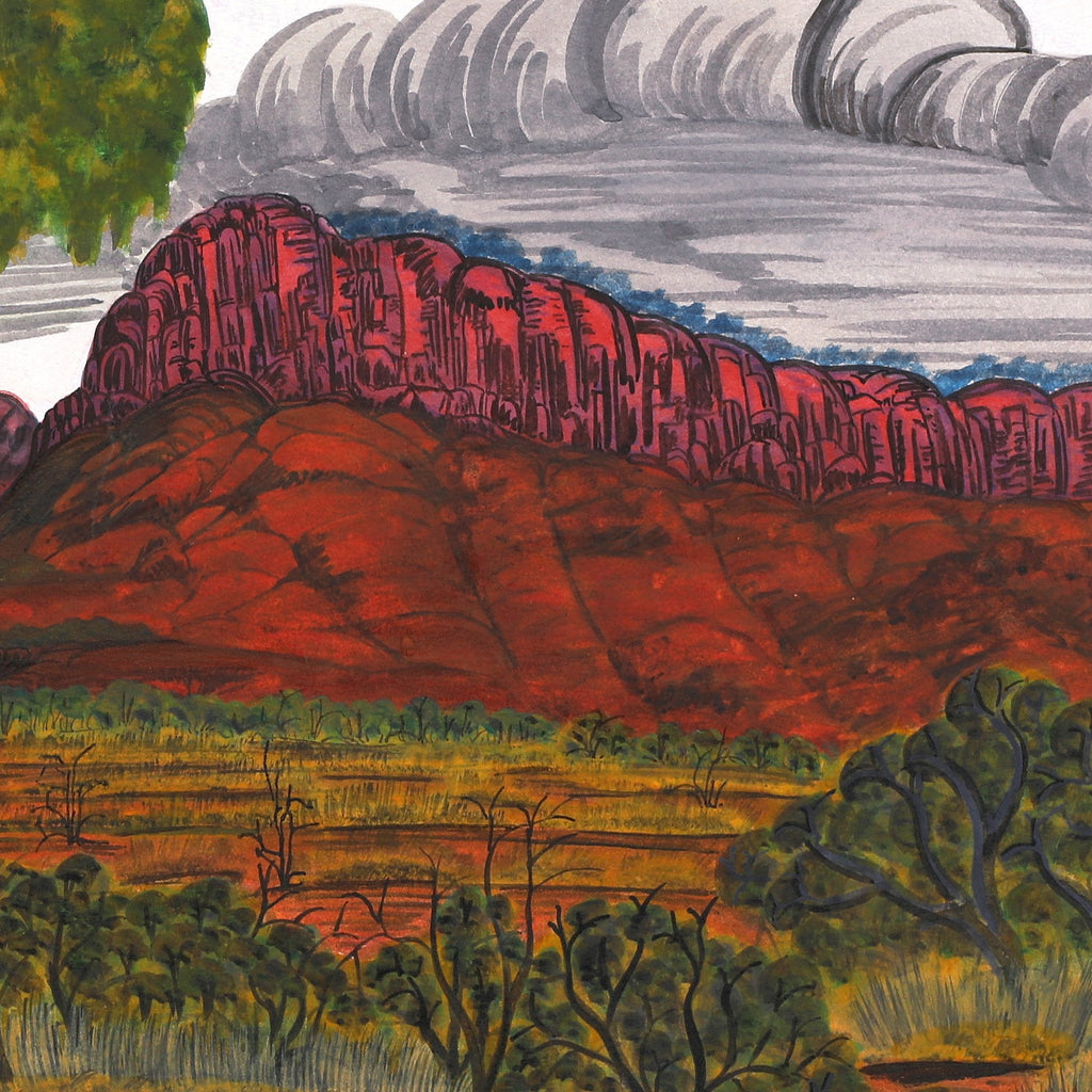 Aboriginal Artwork by Marie Abbott, Haasts Bluff, 53x35.5cm - ART ARK®