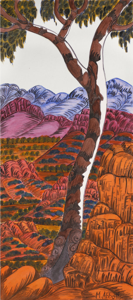 Aboriginal Artwork by Marie Abbott, James Ranges, 54x24cm