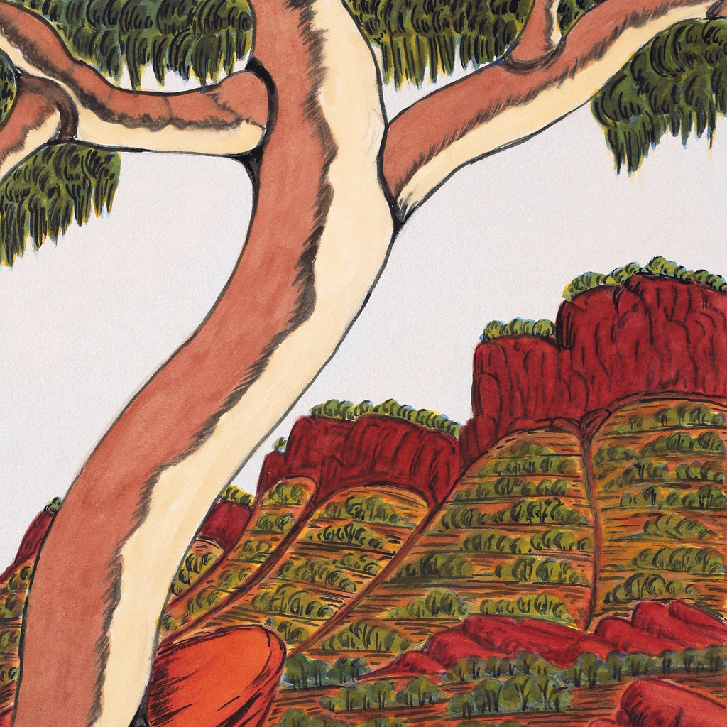 Aboriginal Artwork by Marie Abbott, Near Boggy Hole, 36x25.5cm