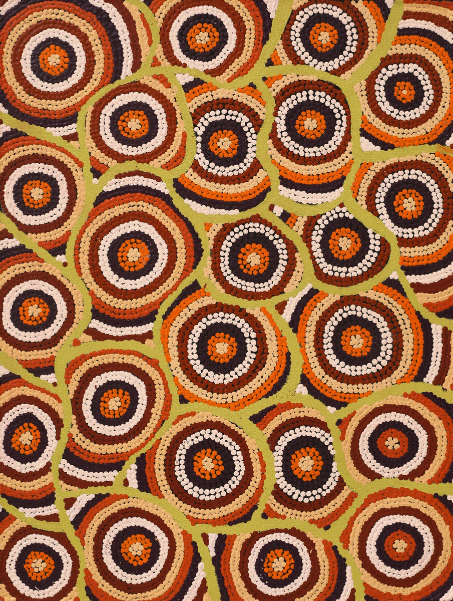 Aboriginal Art by Marita Napanangka Marshall, Yuparli Jukurrpa (Bush Banana Dreaming), 61x46cm - ART ARK®