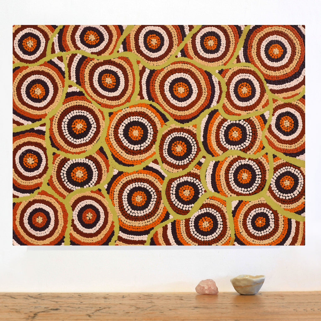 Aboriginal Art by Marita Napanangka Marshall, Yuparli Jukurrpa (Bush Banana Dreaming), 61x46cm - ART ARK®