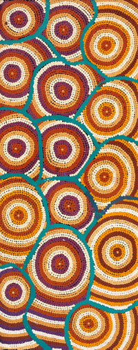 Aboriginal Artwork by Marita Napanangka Marshall, Yuparli Jukurrpa (Bush Banana Dreaming), 76x30cm