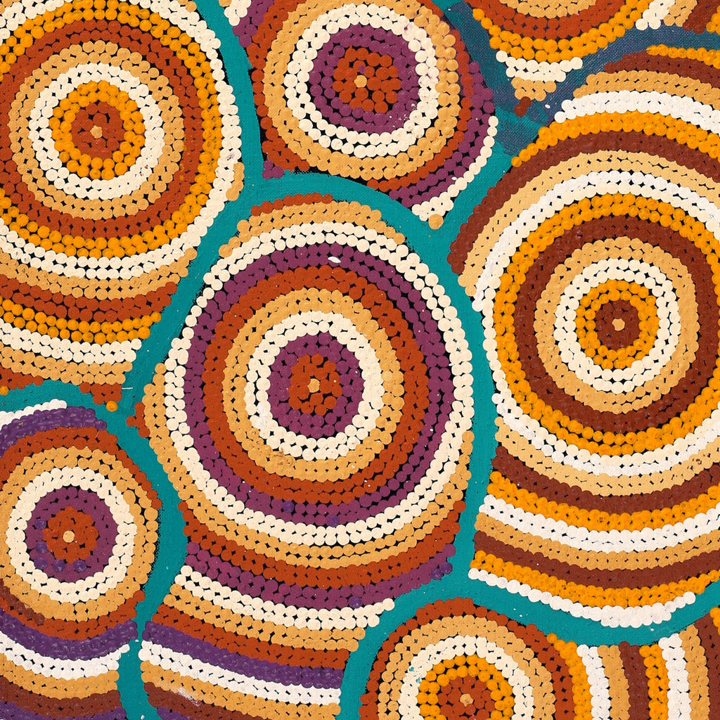 Aboriginal Artwork by Marita Napanangka Marshall, Yuparli Jukurrpa (Bush Banana Dreaming), 76x30cm