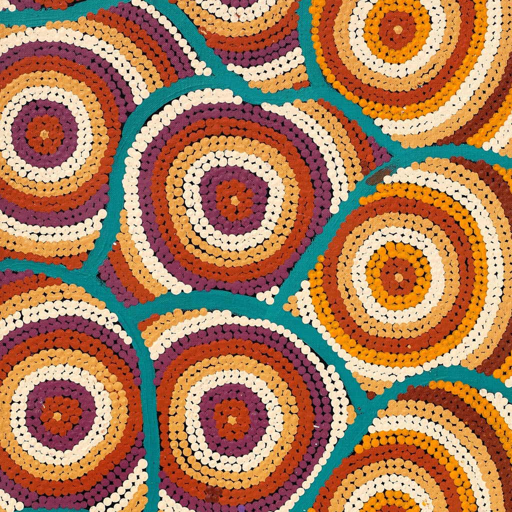 Aboriginal Art by Marita Napanangka Marshall, Yuparli Jukurrpa (Bush Banana Dreaming), 76x30cm - ART ARK®