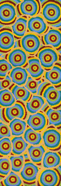 Aboriginal Artwork by Marita Napanangka Marshall, Yuparli Jukurrpa (Bush Banana Dreaming), 91x30cm