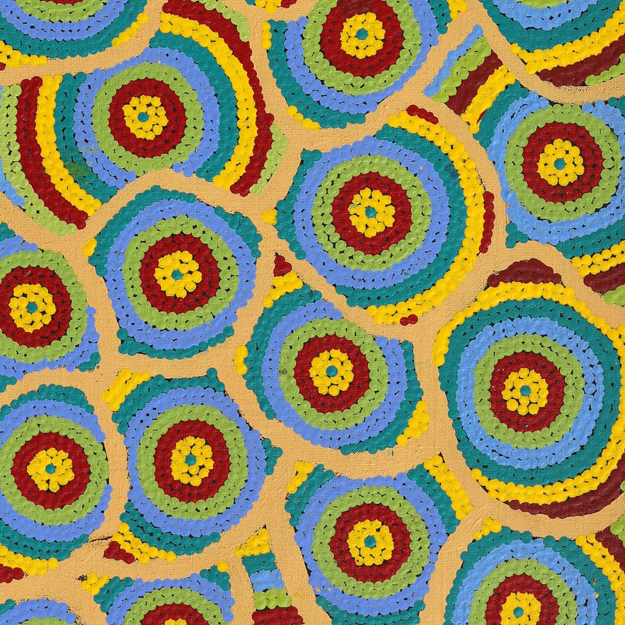 Aboriginal Artwork by Marita Napanangka Marshall, Yuparli Jukurrpa (Bush Banana Dreaming), 91x30cm