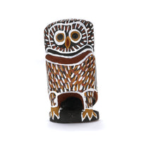 Aboriginal Art by Mavis Warrngilnga Ganambarr, Worrwurr (Owl) Sculpture 14cm - ART ARK®