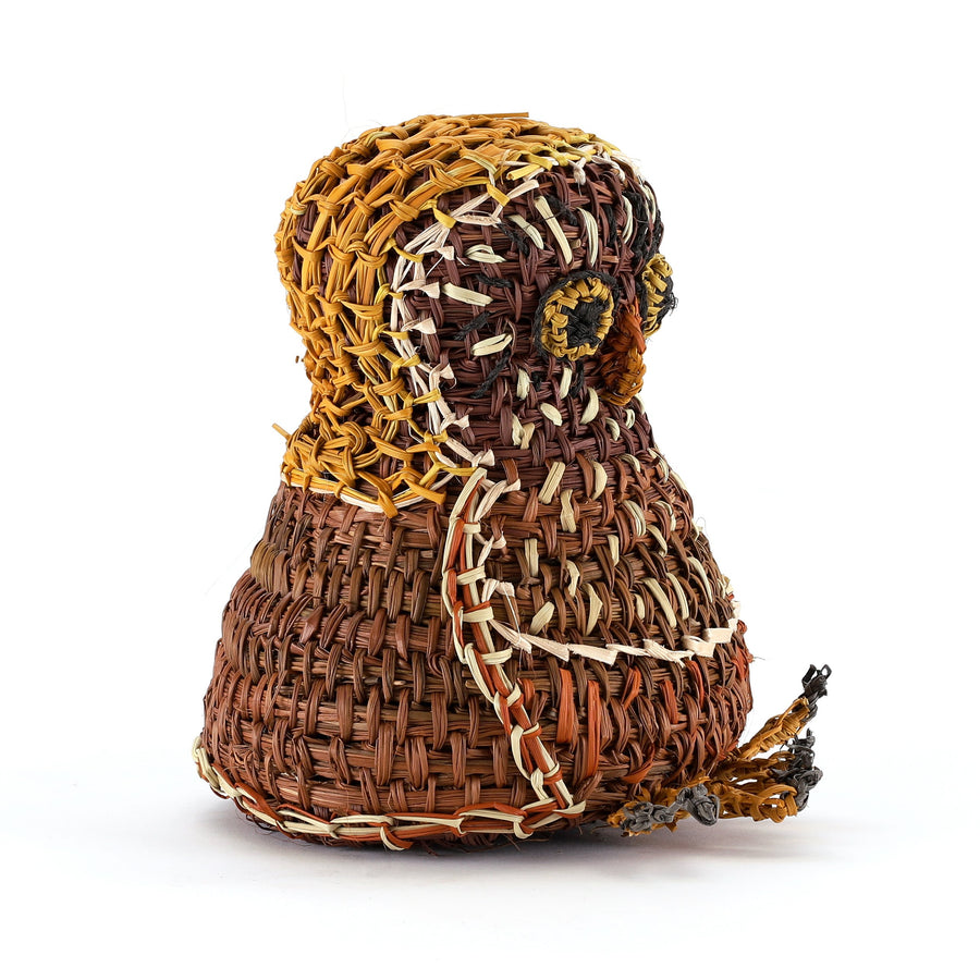 Aboriginal Artwork by Mavis Warrngilnga Ganambarr, Worrwurr (Owl) Sculpture 16.5cm