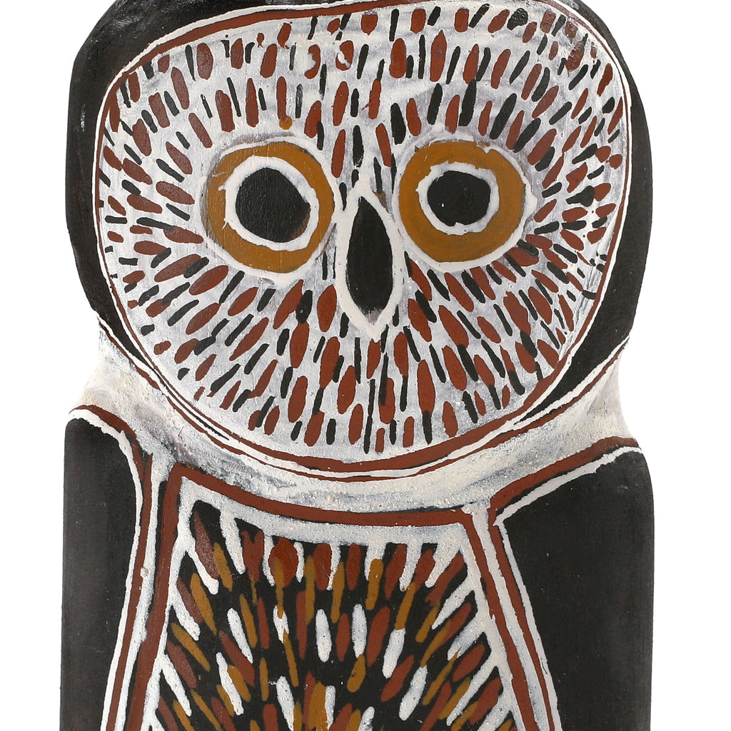 Aboriginal Artwork by Mavis Warrngilnga Ganambarr, Worrwurr (Owl) Sculpture 19cm - ART ARK®