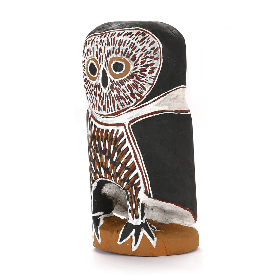 Aboriginal Artwork by Mavis Warrngilnga Ganambarr, Worrwurr (Owl) Sculpture 19cm