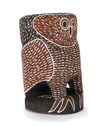 Aboriginal Artwork by Mavis Warrngilnga Ganambarr, Worrwurr (Owl) Sculpture 21cm