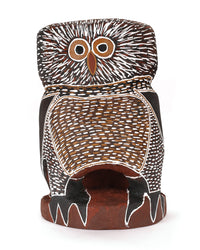 Aboriginal Artwork by Mavis Warrngilnga Ganambarr, Worrwurr (Owl) Sculpture 22.5cm