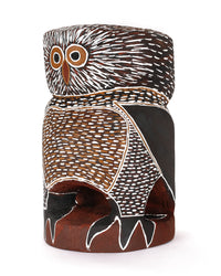 Aboriginal Artwork by Mavis Warrngilnga Ganambarr, Worrwurr (Owl) Sculpture 22.5cm