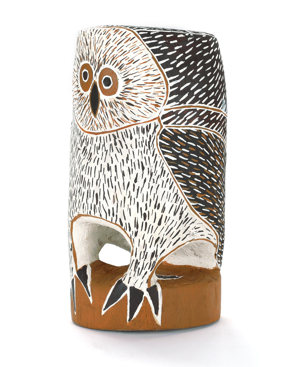 Aboriginal Artwork by Mavis Warrngilnga Ganambarr, Worrwurr (Owl) Sculpture 23cm