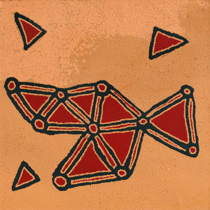 Aboriginal Art by Maxie Jampijinpa Pollard, Ngapa Jukurrpa (Water Dreaming) - Mikanji, 61x61cm - ART ARK®