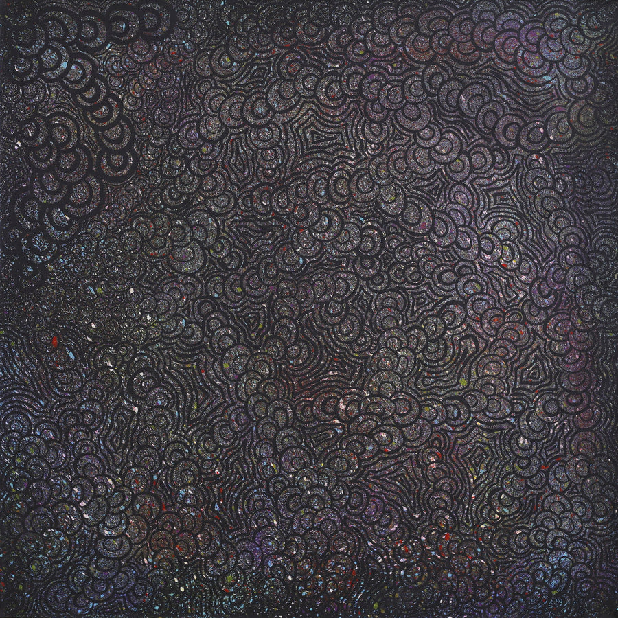 Aboriginal Artwork by Melinda Napurrurla Wilson, Lukarrara Jukurrpa, 107x107cm