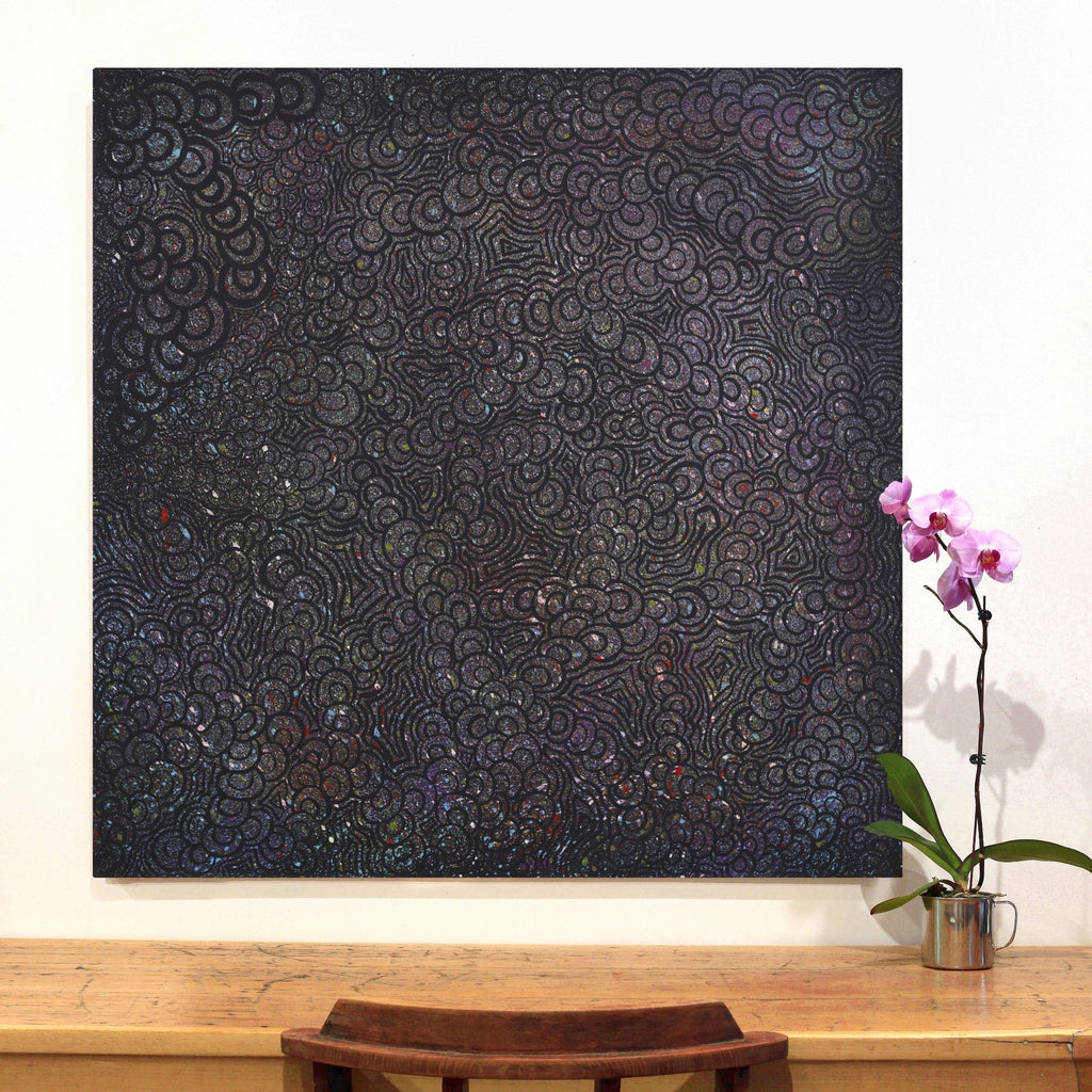 Aboriginal Artwork by Melinda Napurrurla Wilson, Lukarrara Jukurrpa, 107x107cm