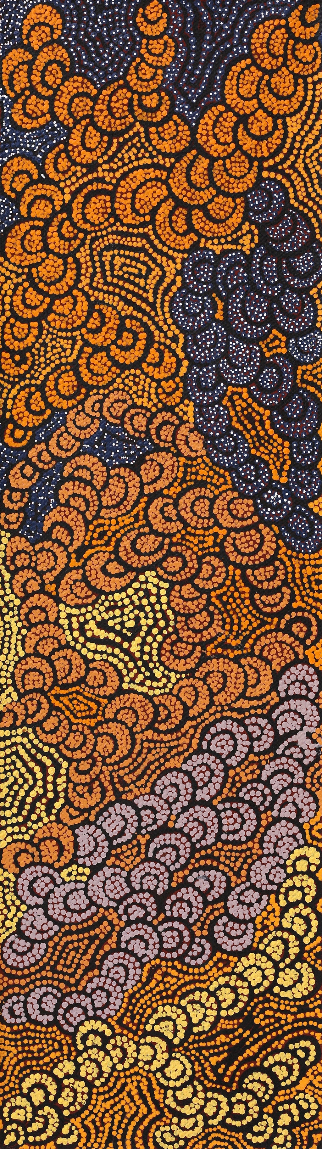 Aboriginal Artwork by Melinda Napurrurla Wilson, Lukarrara Jukurrpa, 107x30cm