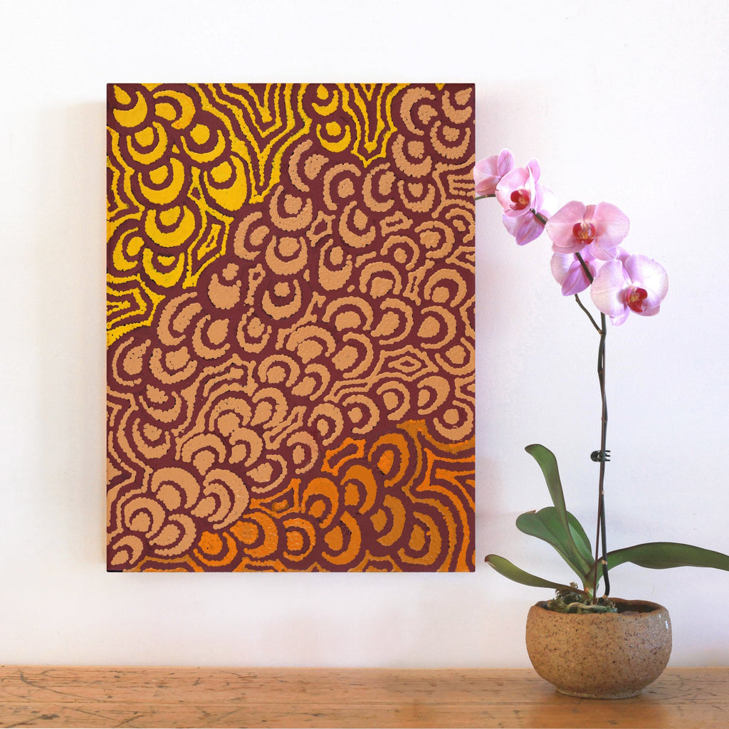 Aboriginal Artwork by Melinda Napurrurla Wilson, Lukarrara Jukurrpa, 61x46cm