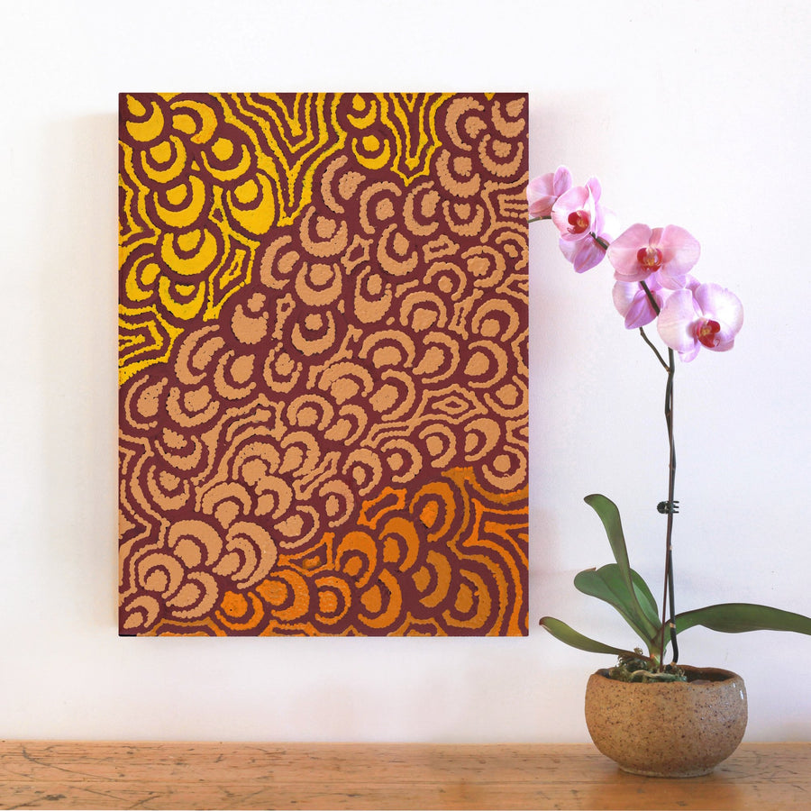Aboriginal Artwork by Melinda Napurrurla Wilson, Lukarrara Jukurrpa, 61x46cm
