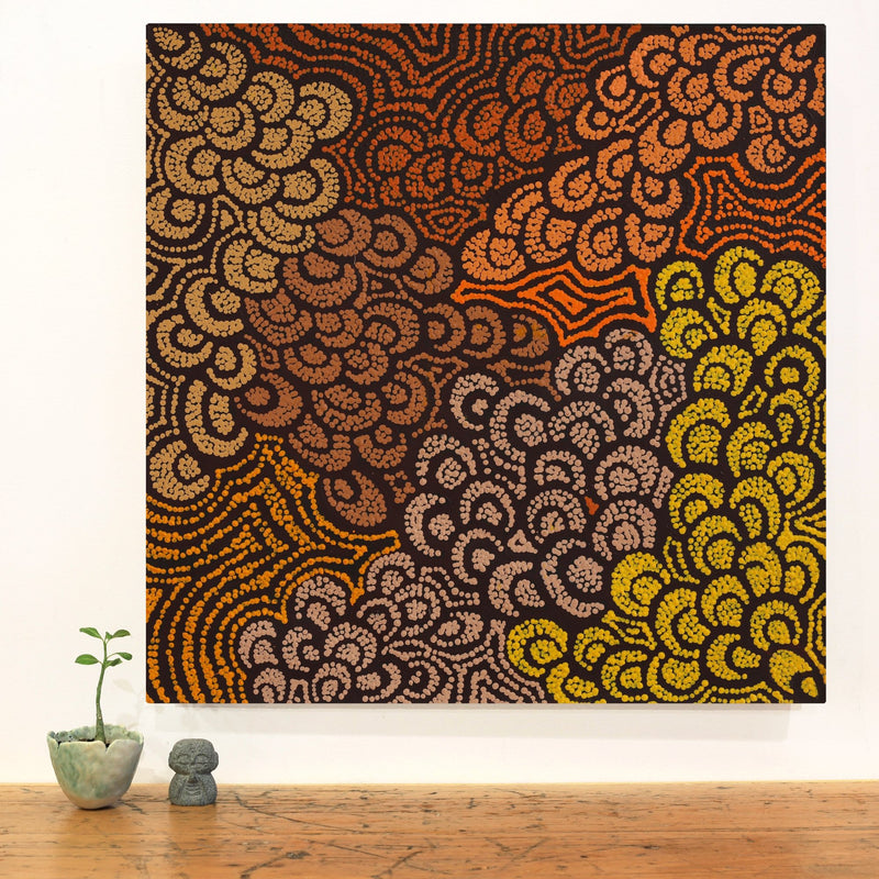 Aboriginal Artwork by Melinda Napurrurla Wilson, Lukarrara Jukurrpa, 61x61cm