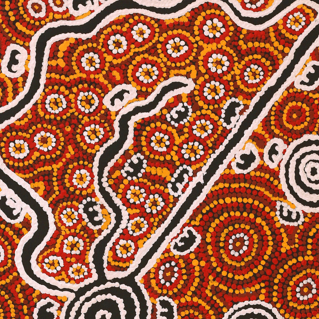 Aboriginal Artwork by Melinda Napurrurla Wilson, Janganpa Jukurrpa (Brush-tail Possum Dreaming)- Mawurrji, 76x61cm