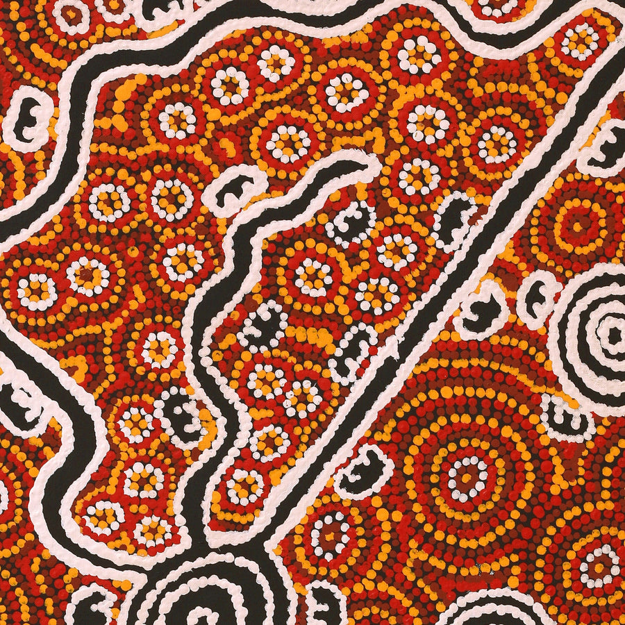 Aboriginal Artwork by Melinda Napurrurla Wilson, Janganpa Jukurrpa (Brush-tail Possum Dreaming)- Mawurrji, 76x61cm