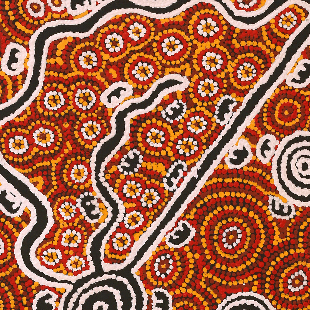 Aboriginal Artwork by Melinda Napurrurla Wilson, Janganpa Jukurrpa (Brush-tail Possum Dreaming)-  Mawurrji, 76x61cm - ART ARK®