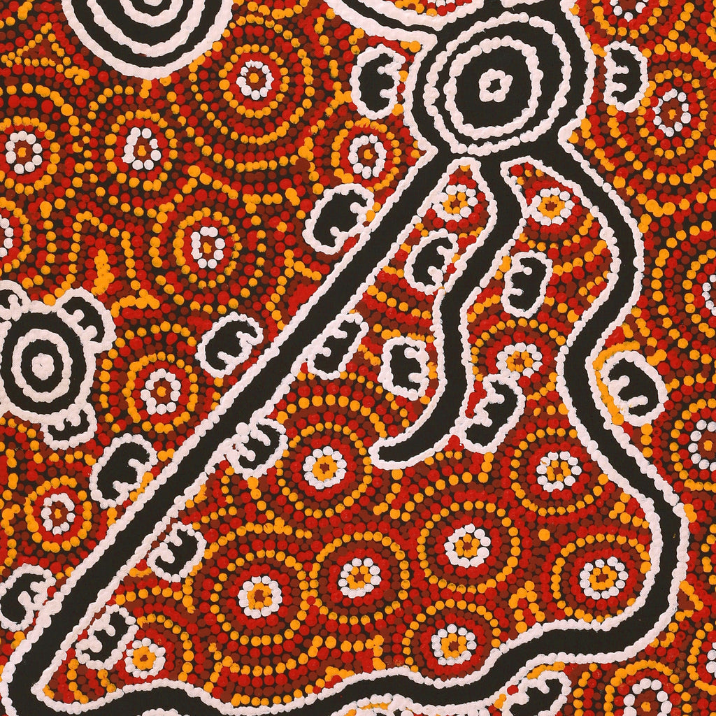 Aboriginal Artwork by Melinda Napurrurla Wilson, Janganpa Jukurrpa (Brush-tail Possum Dreaming)- Mawurrji, 76x61cm