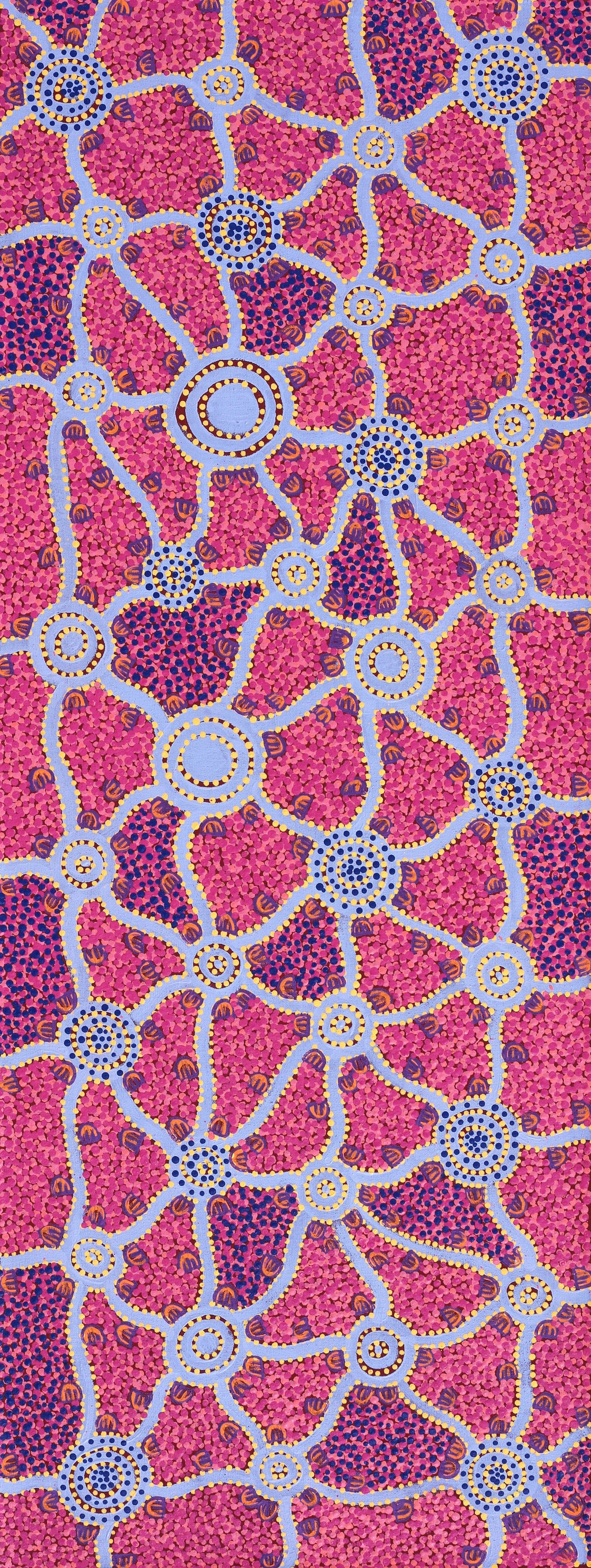 Aboriginal Artwork by Melissa Napangardi Williams, Wardapi Jukurrpa (Goanna Dreaming) - Yarripilangu,122x46cm