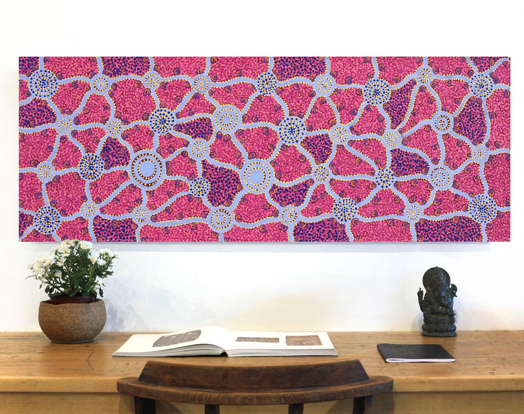 Aboriginal Artwork by Melissa Napangardi Williams, Wardapi Jukurrpa (Goanna Dreaming) - Yarripilangu,122x46cm