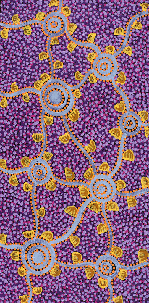 Aboriginal Artwork by Melissa Napangardi Williams, Wardapi Jukurrpa (Goanna Dreaming) - Yarripilangu, 61x30cm