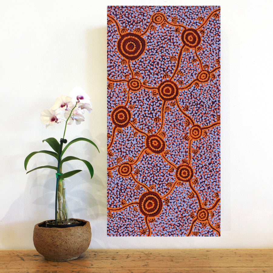 Aboriginal Artwork by Melissa Napangardi Williams, Wardapi Jukurrpa (Goanna Dreaming) - Yarripilangu, 61x30cm