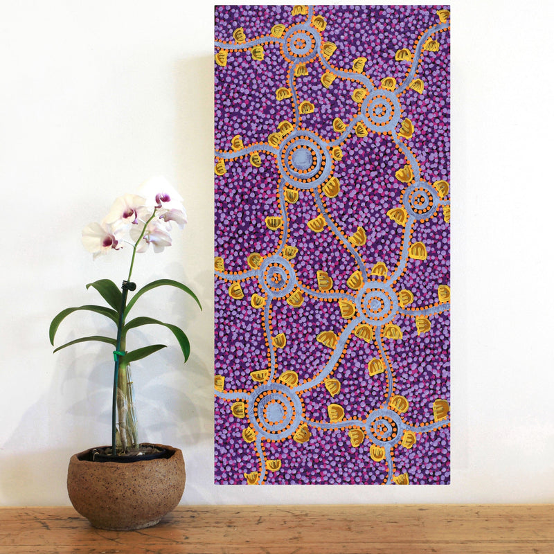 Aboriginal Artwork by Melissa Napangardi Williams, Wardapi Jukurrpa (Goanna Dreaming) - Yarripilangu, 61x30cm