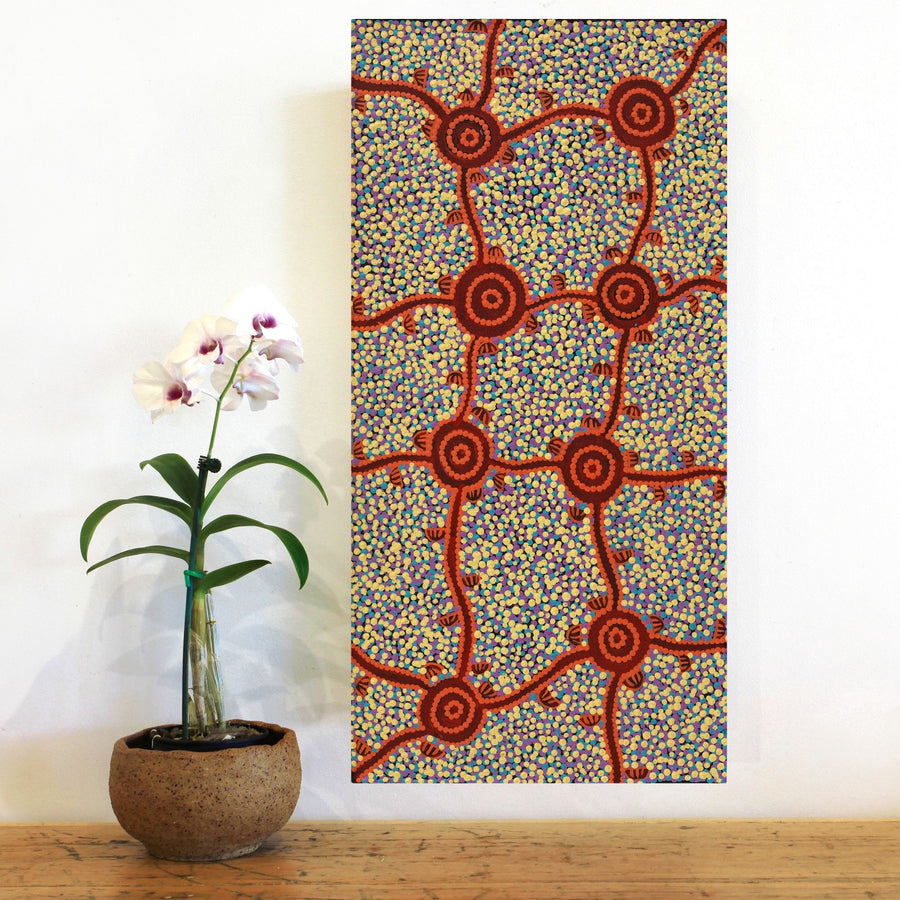 Aboriginal Artwork by Melissa Napangardi Williams, Wardapi Jukurrpa (Goanna Dreaming) - Yarripilangu, 61x30cm