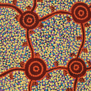 Aboriginal Artwork by Melissa Napangardi Williams, Wardapi Jukurrpa (Goanna Dreaming) - Yarripilangu, 61x30cm - ART ARK®