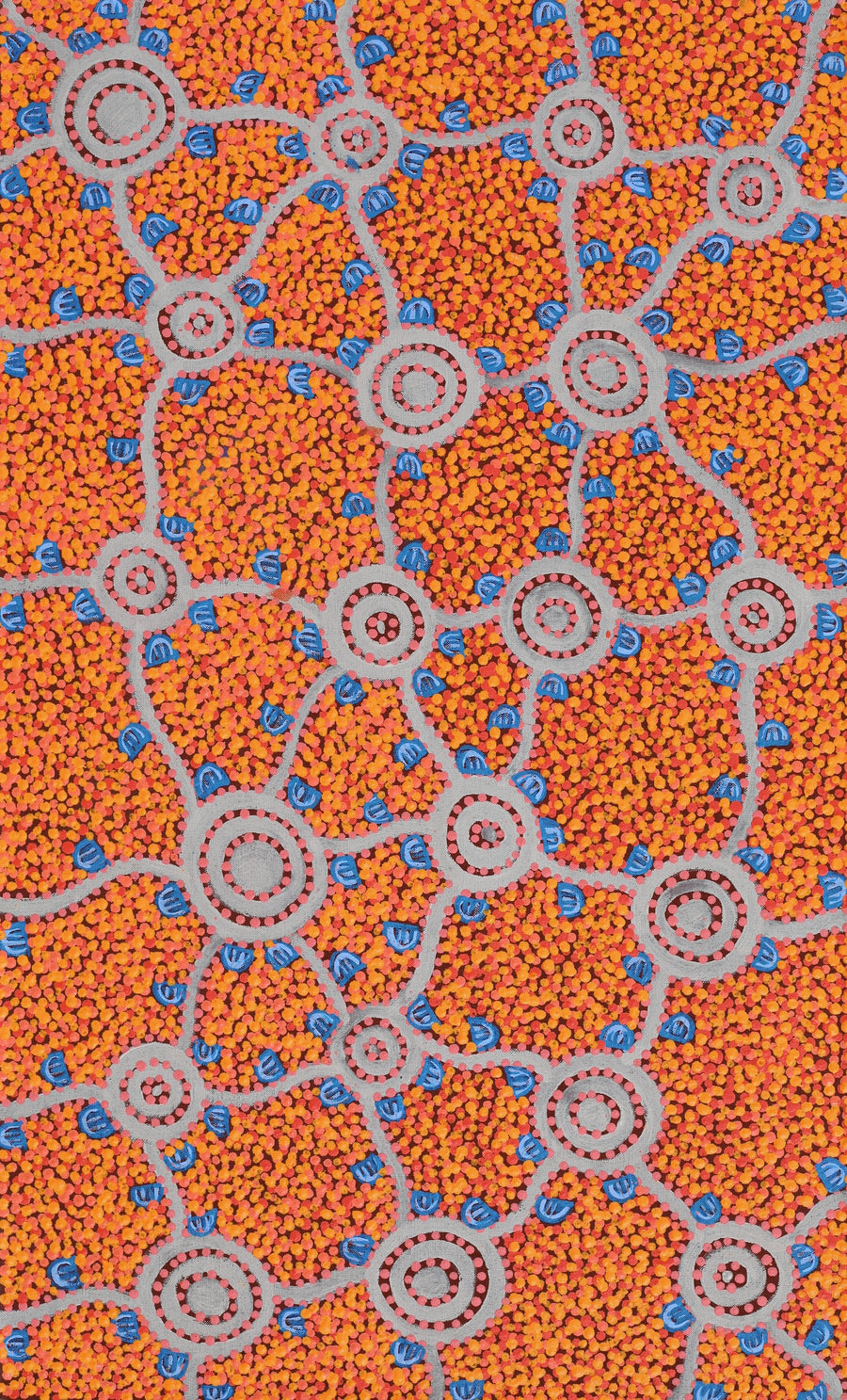 Aboriginal Artwork by Melissa Napangardi Williams, Wardapi Jukurrpa (Goanna Dreaming) - Yarripilangu,76x46cm